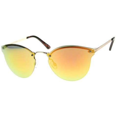 rimless horned rim iridescent lens sunglasses a216 sunglasses round