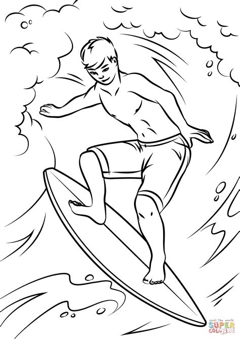cool surfer coloring page  printable coloring pages