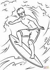 Surfing Surfer Surfista Chulo Surf Kolorowanka Supercoloring sketch template
