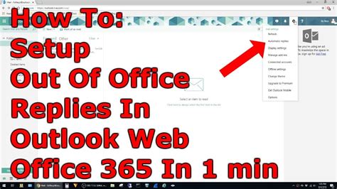 setup   office auto reply  office  web youtube