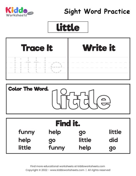 printable sight word practice  worksheet kiddoworksheets