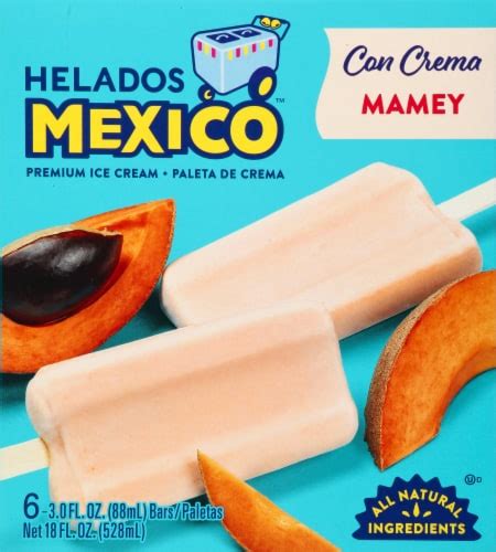 Foods Co Helados Mexico Mamey Premium Ice Cream Bars 6 Count 18 Fl Oz