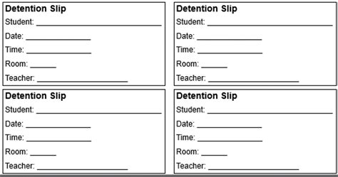 detention slip teaching resources