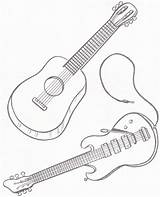 Guitarra Instrumentos Cuerda Guitarras Strumenti Musicali Dibujoscolorear sketch template