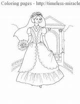 Coloring Pages Princess Disney Dress Wedding Bride Timeless Miracle sketch template