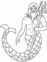 Merman Poseidon Neptune Mythologie Neptuno Mitologia Dieu Hugolescargot Meerjungfrau Malvorlagen Mer Poséidon Atena Mythical Mythology sketch template