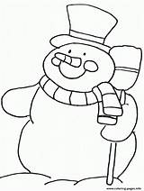 Snowman Coloring Christmas Winter Pages Printable sketch template