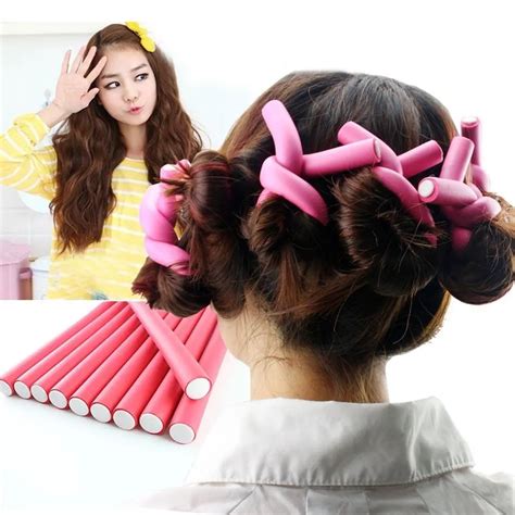 pcs  magic rubber hair rollers solid color diy hair curler