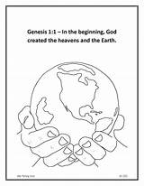Coloring Pages Bible Creation Earth Verse Kids Colouring God Created Sheet School Beginning Sheets Mango Memory Sunday Days Tree Color sketch template