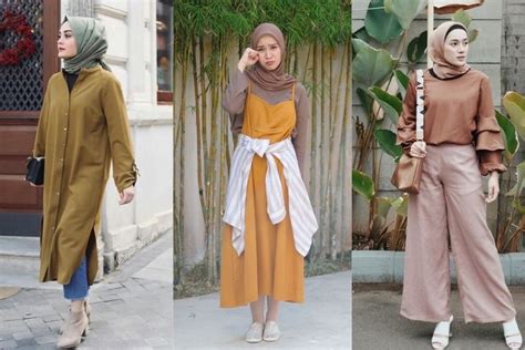 inspirasi warna baju  cocok dipadukan  hijab earth tone