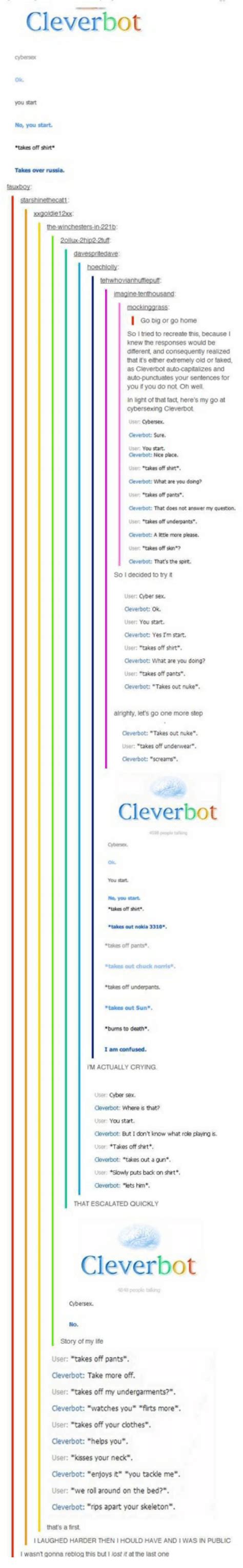Cleverbot Cybersex Ok You Start No You Start Takes Off