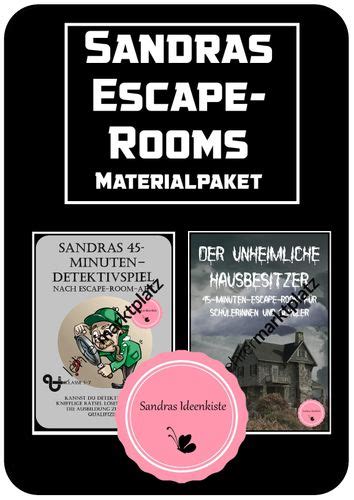 sandras escape room paket mit zwei escape rooms unterrichtsmaterial