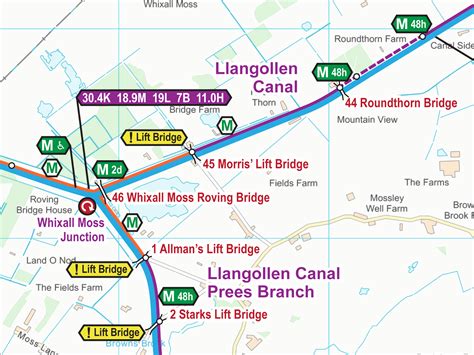 llangollen canal maps waterway routes