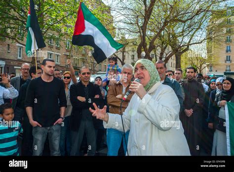 paris france french arab muslims demonstrating against discrimination