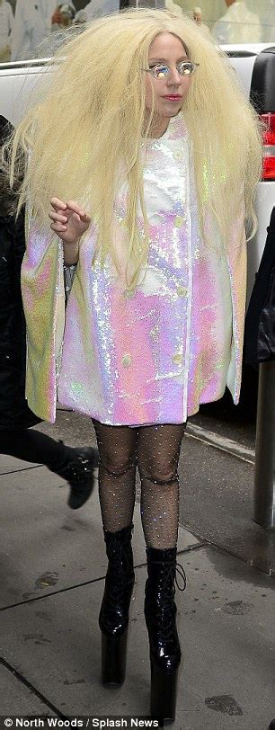 lady gaga suffers for her art as she steps out in sky high heels