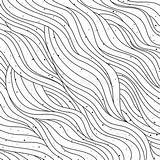 Patroon Golvend Naadloze Illustratie Wit Zwart Getrokken sketch template