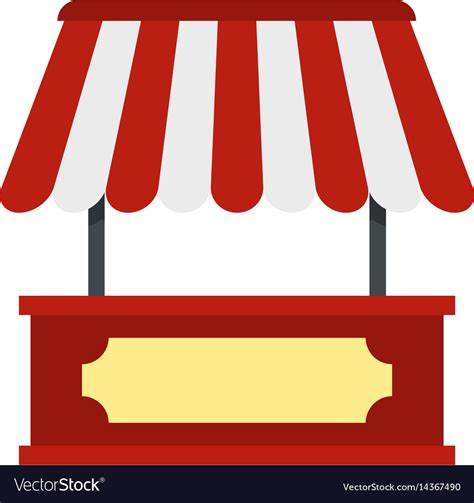 market stall with red and white awning icon vector image