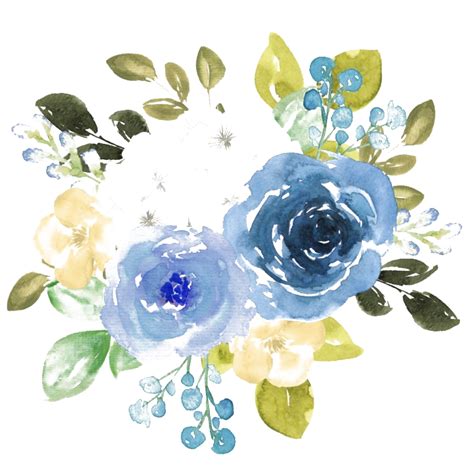 blue floral png clipart png mart