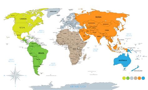 continents  number  countries worldatlas