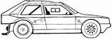 Lancia Delta Hatchback Blueprint sketch template