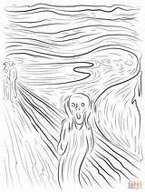 Coloring Scream Munch Edvard Pages Printable Drawing sketch template