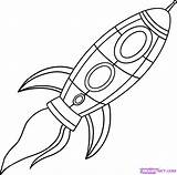 Rocket Outline Coloring Pages Clipart Drawing Clip Ship sketch template