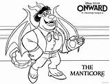 Onward Pixar Manticore sketch template