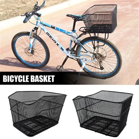 bicycle rear basket net basket rainproof  cover foldable iron net large car basket iron net