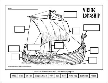 label  viking longship diagram parts   viking longship writing prompts