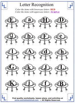 letter recognition worksheets upper  case