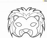 Template Mask Animal Lion Face Kids Facing Right Coloring Templates Pages Formtemplate sketch template