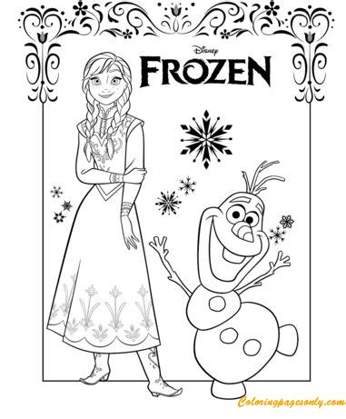 anna  olaf coloring page  printable coloring pages