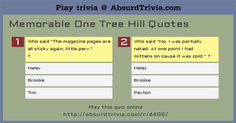 Trivia Quiz Memorable One Tree Hill Quotes