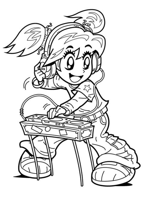 cute dj coloring page  printable coloring pages  kids
