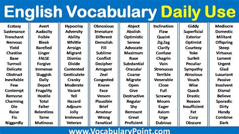 daily  english words archives vocabulary point