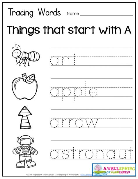 trace  words worksheets worksheetsday
