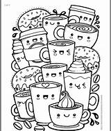 Doodle Cute Kawaii Easy Drawings Doddle Doodles Coloring Drawing Kids Food Colouring Simple Coffee Designs Hadfield Kate Draw Sketches Katehadfielddesigns sketch template