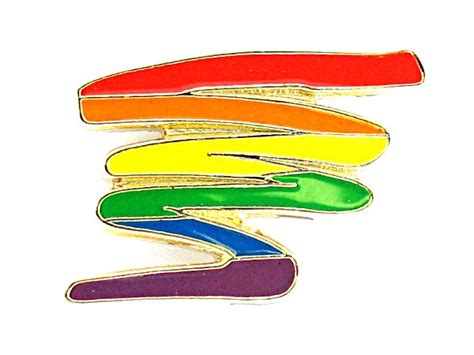 gay priide rainbow squiggle lapel pin la54