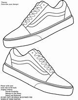 Vans Template Old Skool Drawing Shoe Drawings Getdrawings sketch template