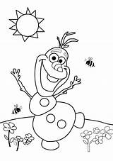 Coloring Pages Printable Frozen Olaf Cute Snowman Elsa Print Color Anna Naive Queen sketch template