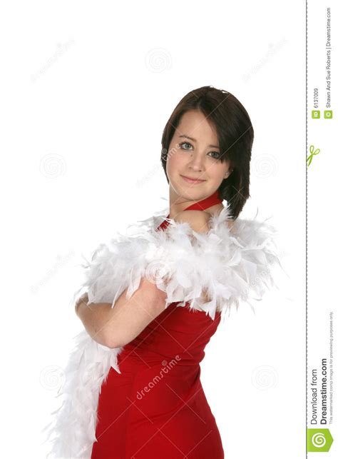 teen with feather boa royalty free stock images image