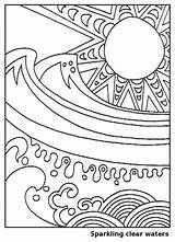 Coloring Pages Sun Waves Kids Ocean Summer Drawing Colouring Printable Sheets Color Print Cool Fun Warm Crashing Hot Things Wave sketch template