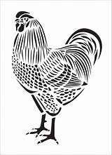 Rooster Stencils Katagami Painting sketch template