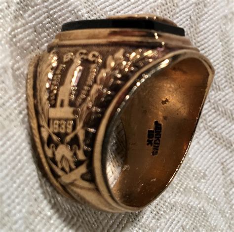1958 Gold High School Class Ring With Black Onyx From With