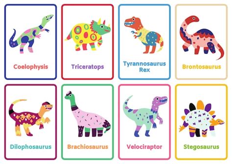 dinosaur flash cards digital  printable kids etsy