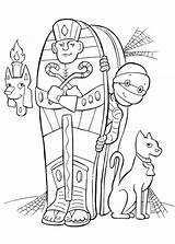 Coloring Mummy Egyptian Halloween Egypt Pages Cat Gods Pyramid Plagues Funschool Ancient Drawing His Color Ten Getcolorings Colouring Netart Getdrawings sketch template