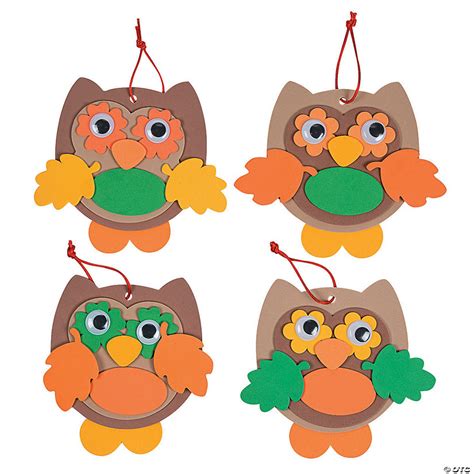 fall color owl ornament craft kit