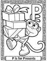 Coloring Pages Dora Alphabet Cartoon Sheets Present Alphabets Printable Color Cartoons Sheet Print sketch template