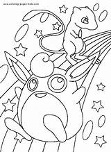 Pokemon Coloring Pages Color Kids Printable Cartoon Character Sheets Mew Characters Colouring Book Wigglytuff Print Fun Personal Create Bubbas Pikachu sketch template