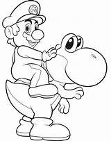 Yoshi Coloring Pages Mario Printable Print Colouring Kids Super Bros Ausmalbilder Brothers sketch template